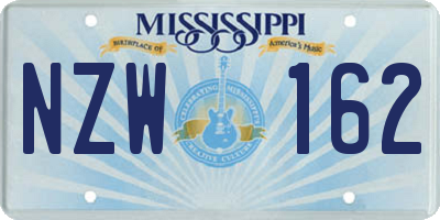 MS license plate NZW162
