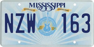 MS license plate NZW163
