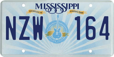 MS license plate NZW164