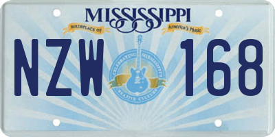 MS license plate NZW168