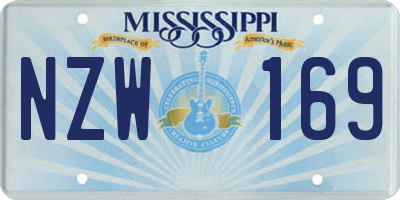 MS license plate NZW169