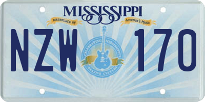 MS license plate NZW170