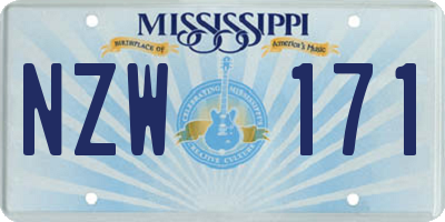 MS license plate NZW171