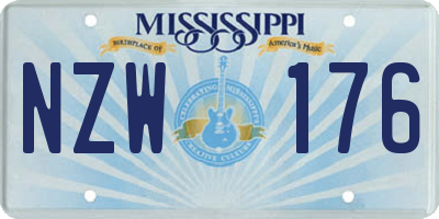 MS license plate NZW176