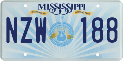 MS license plate NZW188