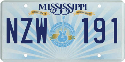 MS license plate NZW191