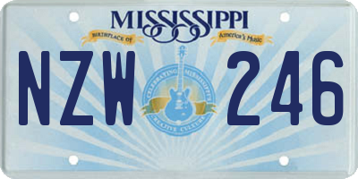 MS license plate NZW246