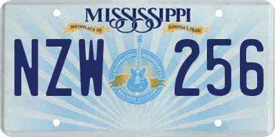 MS license plate NZW256