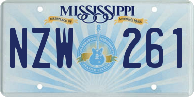 MS license plate NZW261