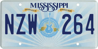MS license plate NZW264