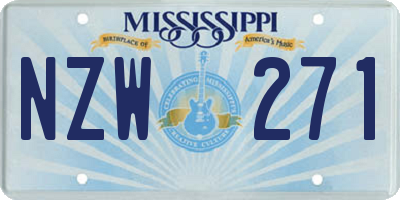 MS license plate NZW271