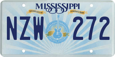 MS license plate NZW272