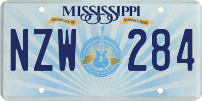 MS license plate NZW284