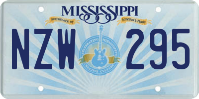 MS license plate NZW295