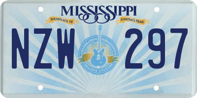 MS license plate NZW297