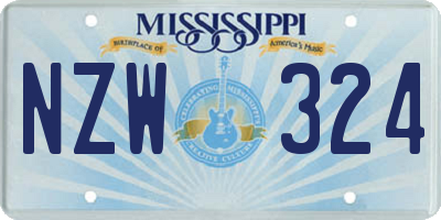 MS license plate NZW324
