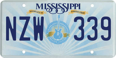 MS license plate NZW339