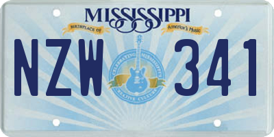 MS license plate NZW341