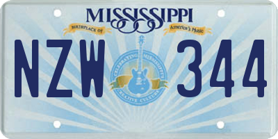 MS license plate NZW344