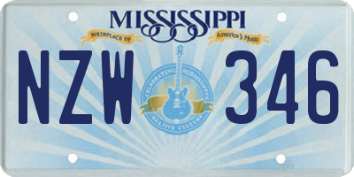 MS license plate NZW346