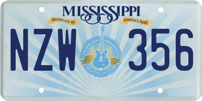 MS license plate NZW356