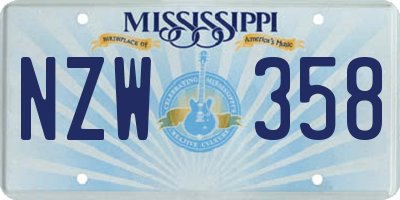 MS license plate NZW358