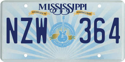 MS license plate NZW364