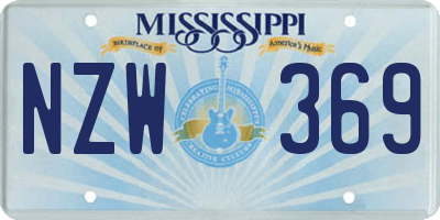 MS license plate NZW369