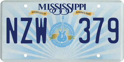 MS license plate NZW379