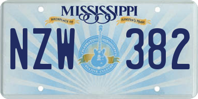 MS license plate NZW382