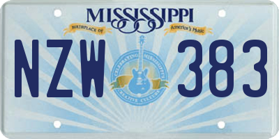 MS license plate NZW383