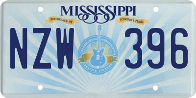 MS license plate NZW396