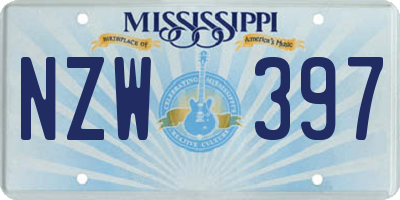 MS license plate NZW397