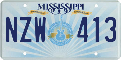MS license plate NZW413