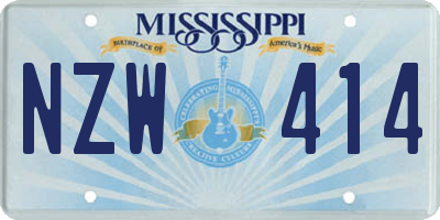 MS license plate NZW414