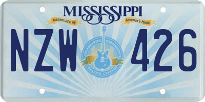 MS license plate NZW426