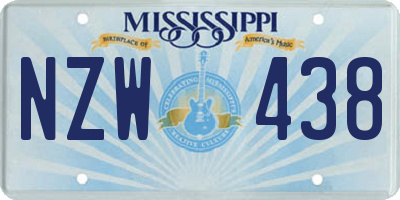 MS license plate NZW438
