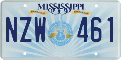 MS license plate NZW461