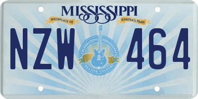 MS license plate NZW464