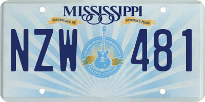 MS license plate NZW481