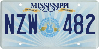 MS license plate NZW482