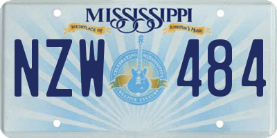 MS license plate NZW484