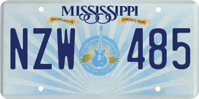 MS license plate NZW485