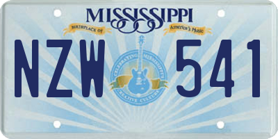 MS license plate NZW541
