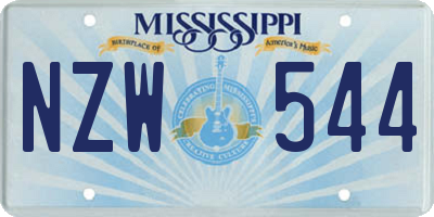 MS license plate NZW544