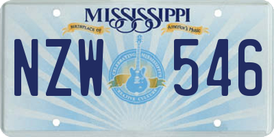 MS license plate NZW546