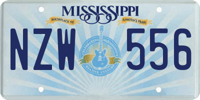 MS license plate NZW556