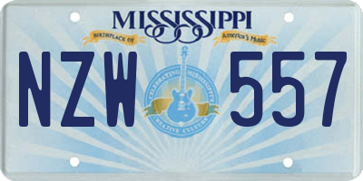 MS license plate NZW557