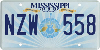 MS license plate NZW558