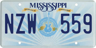 MS license plate NZW559